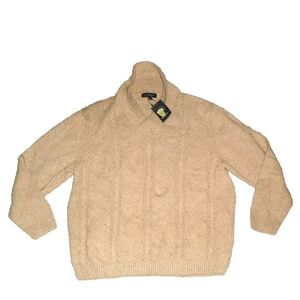 Roundtree & Yorke $75 Mens Tan Collared Cotton Polyester Sweater sz. XL New Tags